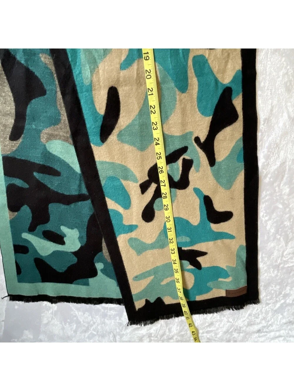 Mio Marino Men’s Cashmere Turq Camo Scarf 80”